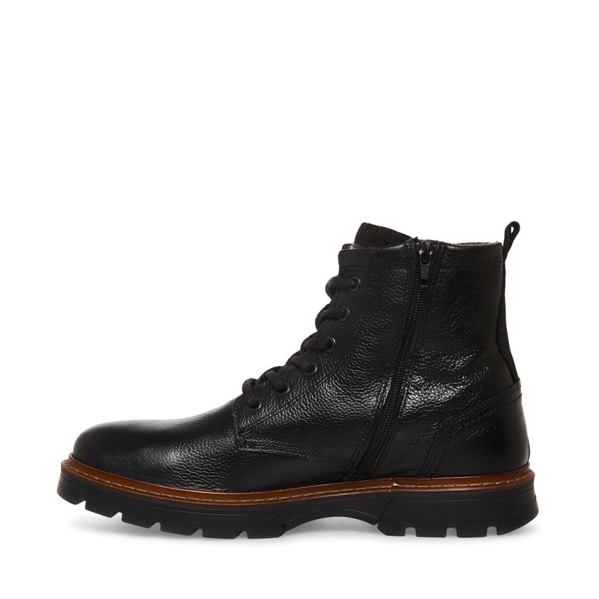 Botines Steve Madden Lucius Cuero Hombre Negras | ES OL92S1